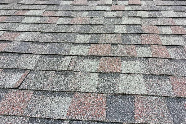 Close-up of asphalt roof shingles